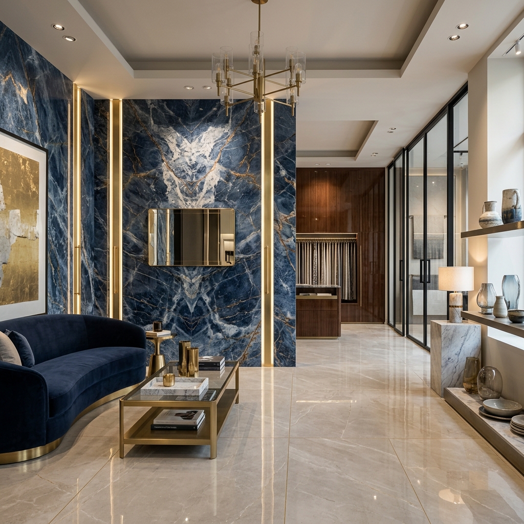 BLUE MARBLE CORPORATION luxury marble slab interior display